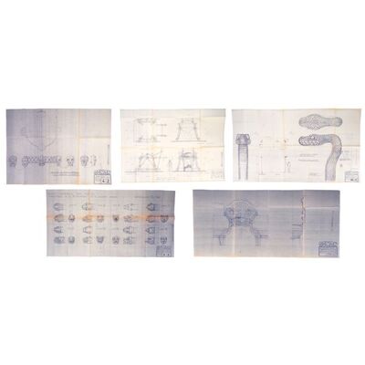 1000. Set of Five Printed Wheel of Pain and Giant Snake Chamber Blueprints ### CONAN THE BARBARIAN (1982)