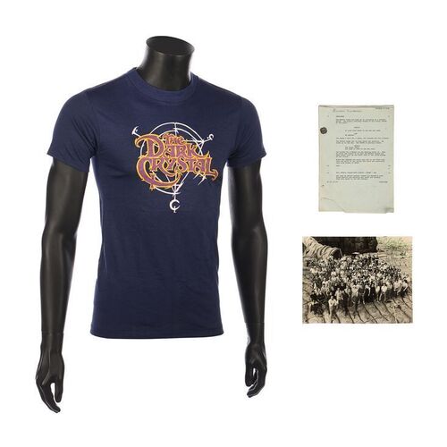 1023. Jim Henson-autographed Crew Photo, Partial Script and Crew Shirt ### THE DARK CRYSTAL (1982)