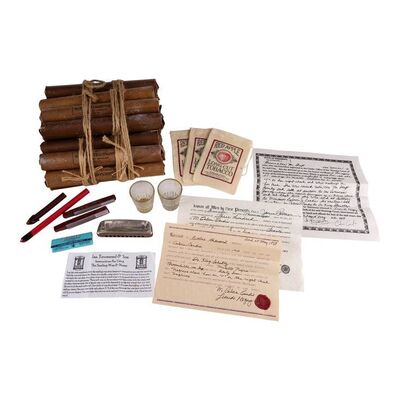 1039. Django Freeman's (Jamie Foxx) Shot Glasses and Broomhilda von Shaft's (Kerry Washington) Freedom Papers with Production Ephemera ### DJANGO UNCHAINED (2012)