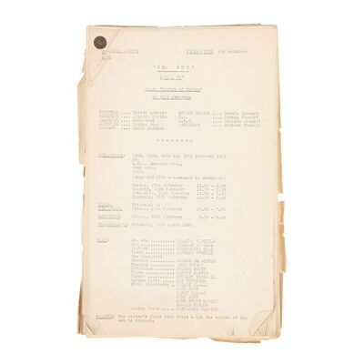 1043. Original Production Script ### DOCTOR WHO ORIGINAL SERIES - CENTRE OF TERROR (1965)