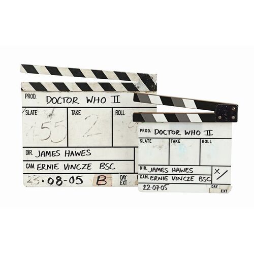 1044. Two Clapperboards ### DOCTOR WHO - THE CHRISTMAS INVASION (2005), NEW EARTH (2006)