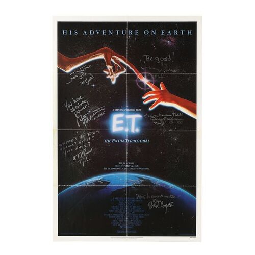1077. Cast-Autographed US One Sheet ### E.T. THE EXTRA-TERRESTRIAL (1982)