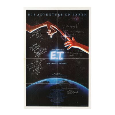 1077. Cast-Autographed US One Sheet ### E.T. THE EXTRA-TERRESTRIAL (1982)