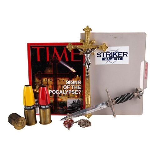 1089. Knife, Folder, Magazine, Grenades, Heart Necklace, and Crucifix ### END OF DAYS (1999)