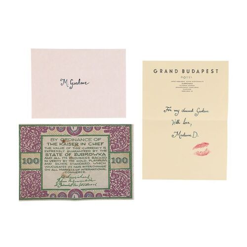 1175. Madame D's (Tilda Swinton) Letter to M Gustave (Ralph Fiennes) and 100 Klubek Bill ### THE GRAND BUDAPEST HOTEL (2014)