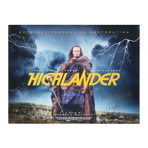 1249. Christopher Lambert and Clancy Brown Autographed UK Quad ### HIGHLANDER (1986)