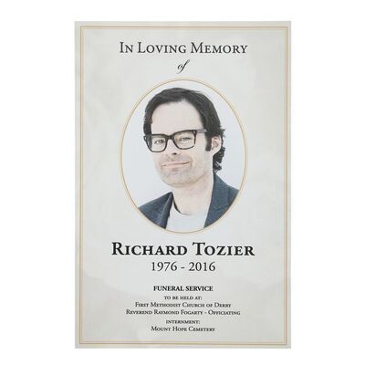 1290. Richard Tozier (Bill Hader) Funeral Service Card ### IT CHAPTER TWO (2019)