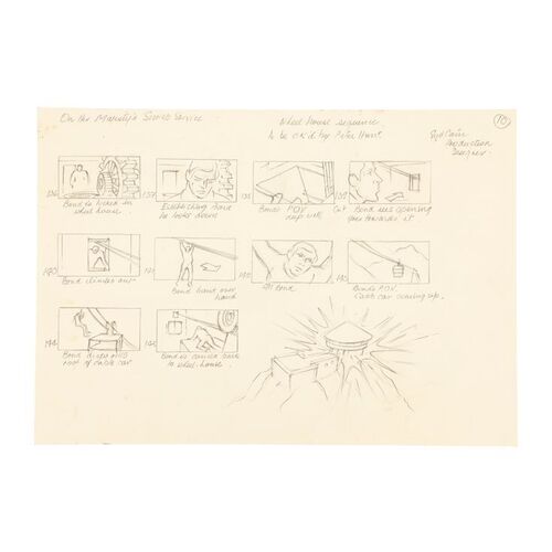 1298. Syd Cain Hand-drawn Storyboard Page ### JAMES BOND: ON HER MAJESTY'S SECRET SERVICE (1969)