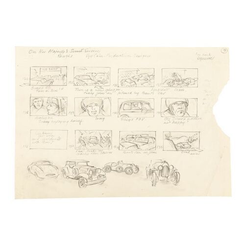 1299. Syd Cain Hand-drawn Storyboard Page ### JAMES BOND: ON HER MAJESTY'S SECRET SERVICE (1969)