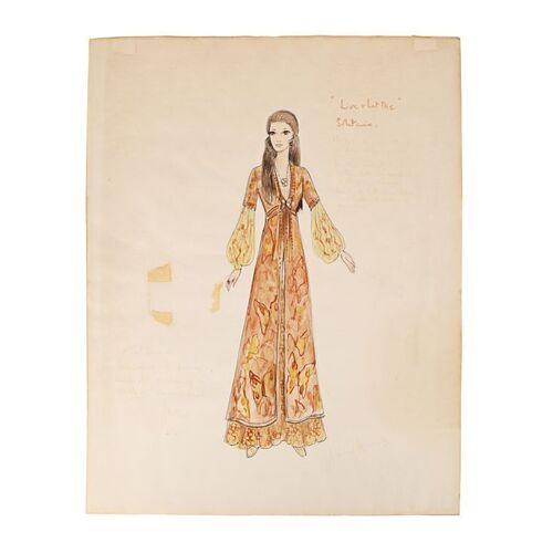 1303. Hand-sketched Costume Artwork of Solitaire (Jane Seymour) ### JAMES BOND: LIVE AND LET DIE (1973)