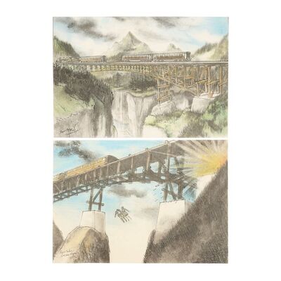 1338. Hand-Drawn Syd Cain Train and Bridge Artwork ### JAMES BOND: GOLDENEYE (1995)