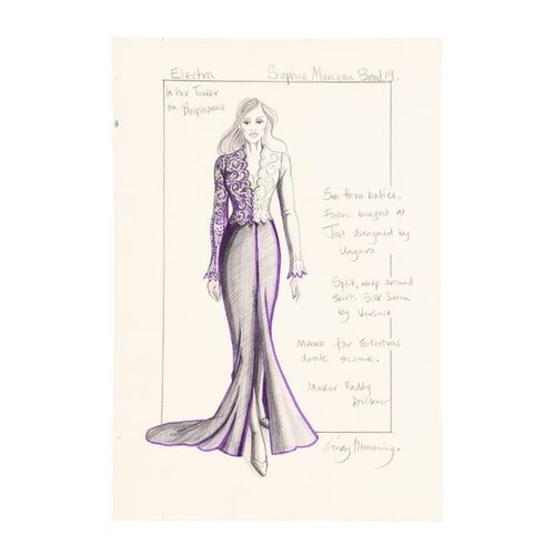 1350. Hand-drawn Lindy Hemming Design for Elektra King's (Sophie Marceau) Death Scene Dress ### JAMES BOND: THE WORLD IS NOT ENOUGH (1999)