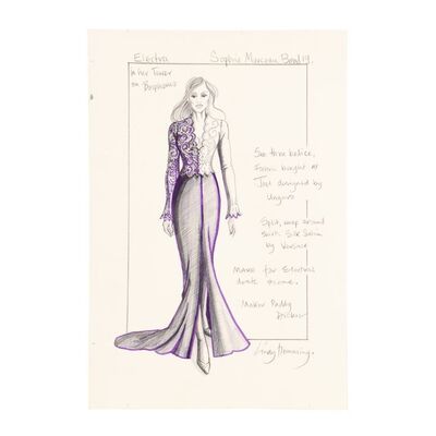 1350. Hand-drawn Lindy Hemming Design for Elektra King's (Sophie Marceau) Death Scene Dress ### JAMES BOND: THE WORLD IS NOT ENOUGH (1999)