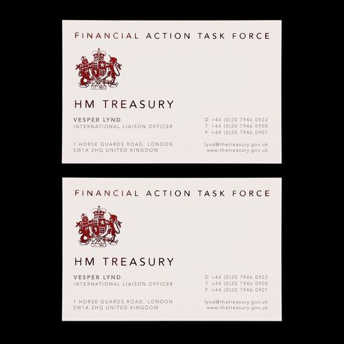 1360. Pair of Vesper Lynd (Eva Green) Business Cards ### JAMES BOND: CASINO ROYALE (2006)