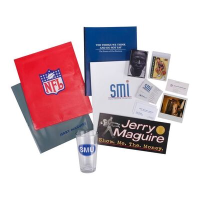1377. Folders, Business Cards, Beer Glass, and Cassette with Behind-The-Scenes Photo and Parking Pass ### JERRY MAGUIRE (1996)
