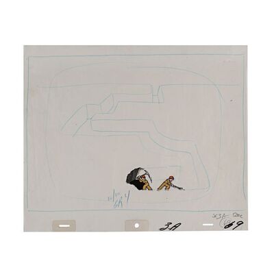 1399. Hand-painted Amber Digging Animation Cel with Hand-drawn Sketch ### JURASSIC PARK (1993)