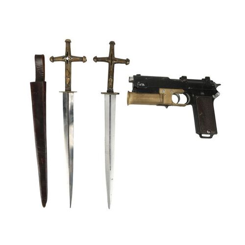 1414. Grigori Rasputin's (Rhys Ifans) Hero and Stunt Daggers and Orlando Oxford's (Ralph Fiennes) Stunt Flare Pistol ### THE KING'S MAN (2021)