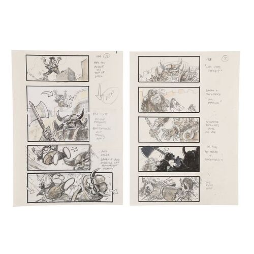 1423. Pair of Martin Asbury Hand-drawn Storyboard Pages ### LABYRINTH (1986)