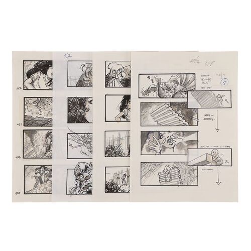 1424. Set of Four Hand-drawn Martin Asbury Storyboard Pages ### LABYRINTH (1986)
