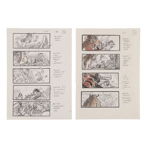 1425. Pair of Martin Asbury Hand-drawn Storyboard Pages ### LABYRINTH (1986)