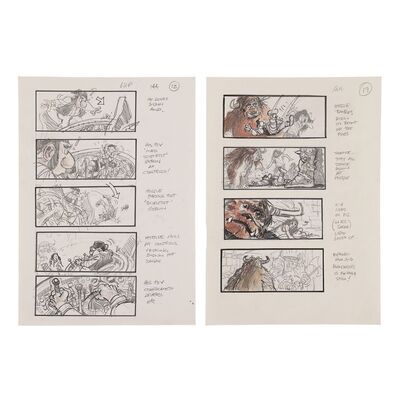 1425. Pair of Martin Asbury Hand-drawn Storyboard Pages ### LABYRINTH (1986)