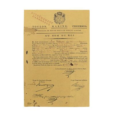 1441. Jean Valjean's (Hugh Jackman) Travel Papers ### LES MISERABLES (2012)