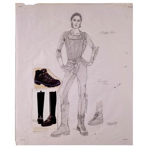 1489A. Hand-Illustrated Lois DeArmond Trinity (Carrie-Anne Moss) Costume Concept Sketch ### THE MATRIX (1999)
