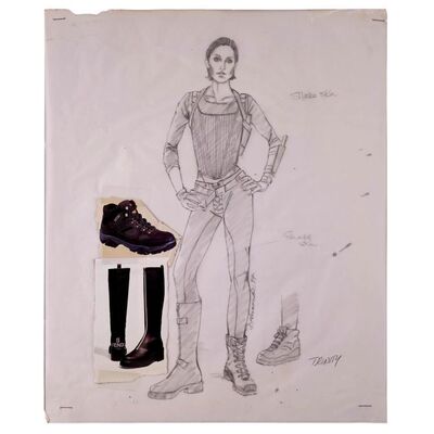 1489A. Hand-Illustrated Lois DeArmond Trinity (Carrie-Anne Moss) Costume Concept Sketch ### THE MATRIX (1999)