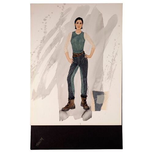 1489C. Hand-Illustrated Lois DeArmond Trinity (Carrie-Anne Moss) Costume Concept Painting ### THE MATRIX (1999)