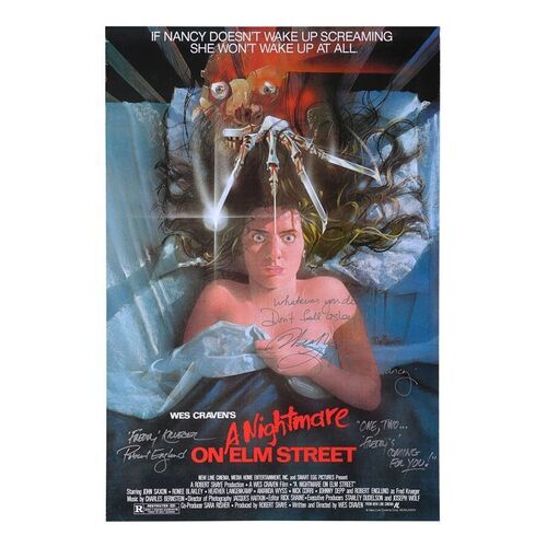 1537. Cast-Autographed One Sheet Poster ### NIGHTMARE ON ELM STREET, A (1984)