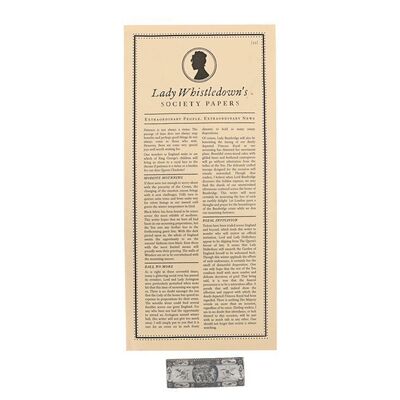 1574. Lady Whistledown Society Paper and Gambling Token ### QUEEN CHARLOTTE: A BRIDGERTON STORY (T.V. SERIES, 2023)