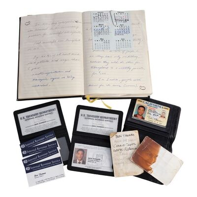 1593. Timothy Thomas' (Will Smith) Hand-annotated Notebook and Wallet with Production-made IDs ### SEVEN POUNDS (2008)
