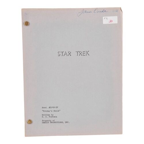 1635. James Doohan-Signed Bound "Friday's Child" Final Draft Script ### STAR TREK: THE ORIGINAL SERIES - FRIDAY'S CHILD (1967)