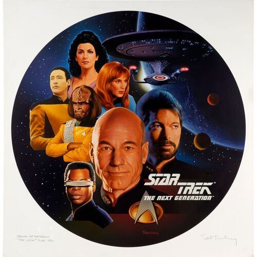1641. Hand-painted Todd Treadway The Crew Enesco Plate Artwork with Limited-Edition Collector's Plate ### STAR TREK: THE NEXT GENERATION (T.V. SERIES, 1987-1994)