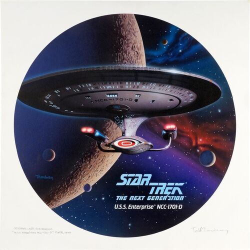 1642. Hand-Painted Todd Treadway USS Enterprise NCC-1701-D Enesco Plate Artwork ### STAR TREK: THE NEXT GENERATION (T.V. SERIES, 1987-1994)