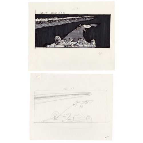 1678. Hand-drawn Joe Johnston Storyboard Sketch and Hand-illustrated Dave Carson Storyboard ### STAR WARS: THE EMPIRE STRIKES BACK (1980)