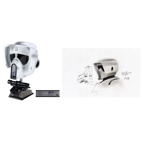 1690. EFX Artist Proof "Legend Edition" Scout Trooper Helmet and Blaster Replicas with Hand-drawn Nilo Rodis-Jamero Design Sketch ### STAR WARS: RETURN OF THE JEDI (1983)