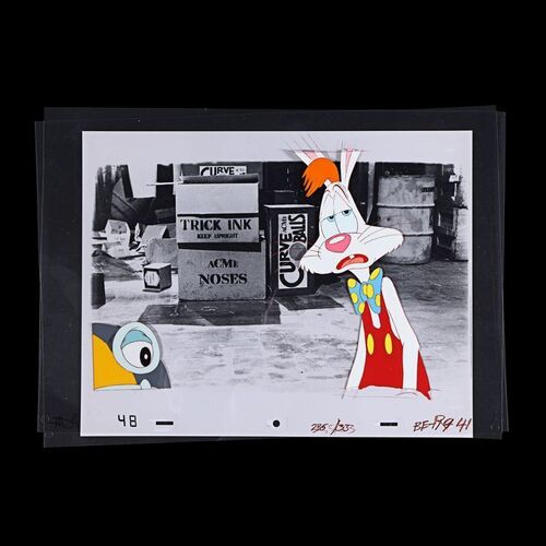 1816. Hand Painted Benny and Roger in the Warehouse Animation Cel ### WHO FRAMED ROGER RABBIT (1988)