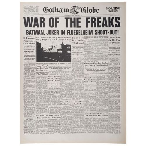 3. War of the Freaks Gotham Globe Newspaper Cover ### BATMAN (1989)