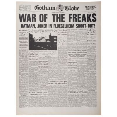 3. War of the Freaks Gotham Globe Newspaper Cover ### BATMAN (1989)