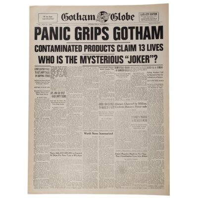 4. Panic Grips Gotham Gotham Globe Newspaper Cover ### BATMAN (1989)