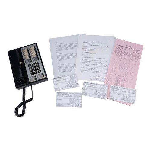 Lot #13: Stratton Oakmont Broker Phone, Sales Scripts with Hand-Written Annotations, and Paperwork ### WOLF OF WALL STREET, THE (2013)