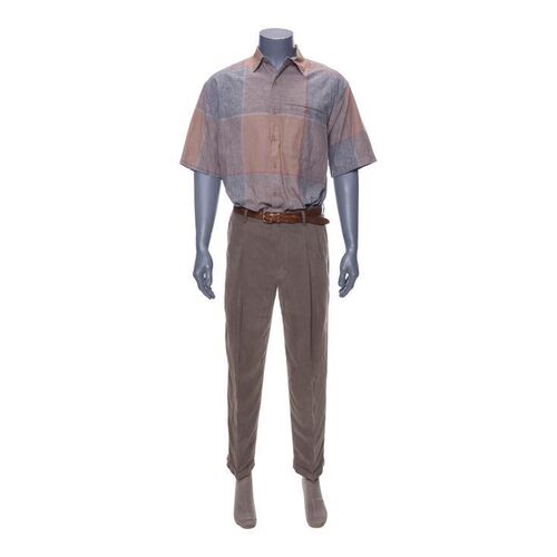 Lot #16: Dwayne's (Jonze) Short-Sleeved Plaid Shirt Costume ### WOLF OF WALL STREET, THE (2013)