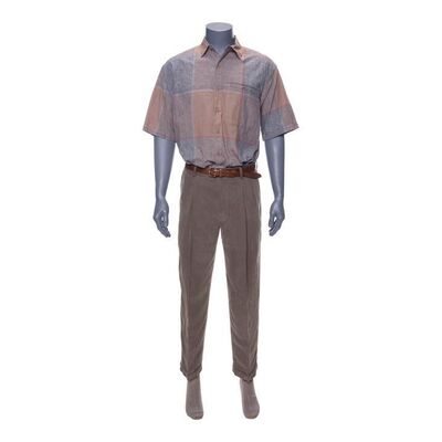 Lot #16: Dwayne's (Jonze) Short-Sleeved Plaid Shirt Costume ### WOLF OF WALL STREET, THE (2013)