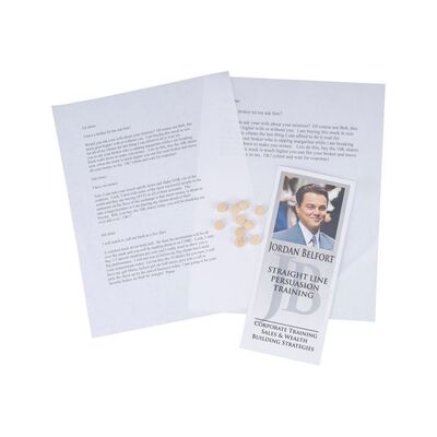 Lot #19: Jordan Belfort's (DiCaprio) "Straight Line Persuasion Training" Pamphlet, Stratton Oakmont Sales Scripts and 10 Lemmons ### WOLF OF WALL STREET, THE (2013)