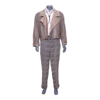 Lot #20: Chester Ming (Choi) Diner Costume with Screen-Matched Grey Leather Jacket ### WOLF OF WALL STREET, THE (2013)
