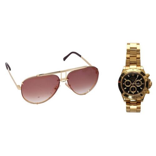 Lot #23: Donnie Azoff's (Hill) Black-faced Faux Rolex Watch and Sunglasses ### WOLF OF WALL STREET, THE (2013)