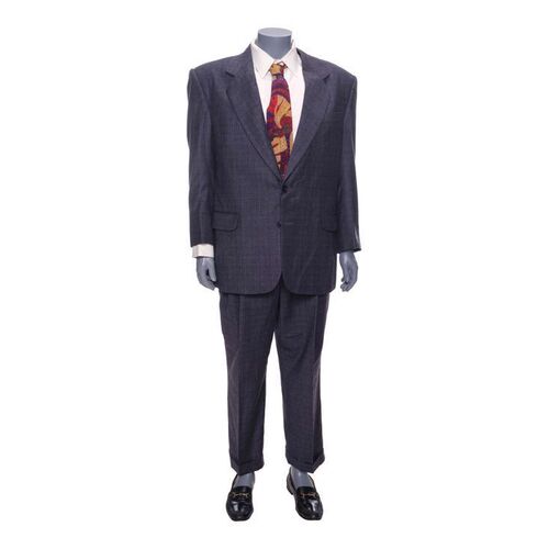 Lot #42: Alden Sea Otter's (Zebrowski) Charcoal Prince of Wales Check Suit ### WOLF OF WALL STREET, THE (2013)