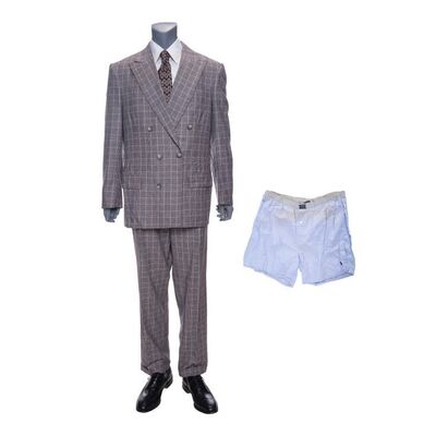 Lot #59: Jordan Belfort's (DiCaprio) Getting Pulled Out of Limo Costume with Boxers and Screen-Matched Suit Jacket ### WOLF OF WALL STREET, THE (2013)