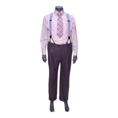 Lot #69: Donnie Azoff's (Hill) Blood Squirt on Face Costume with Screen-Matched Shirt and Tie ### WOLF OF WALL STREET, THE (2013)